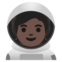 Hur Astronaut: mörk hy emoji ser ut på Google.