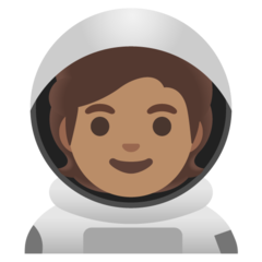 Como o emoji do Astronauta: pele morena é exibido no Google.