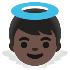 How Baby Angel: Dark Skin Tone emoji looks on Google.