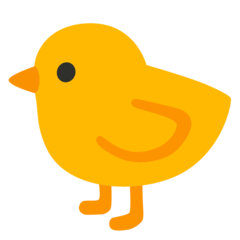 Bagaimana emoji Anak ayam kelihatan di Google.