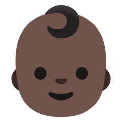 How Baby: Dark Skin Tone emoji looks on Google.