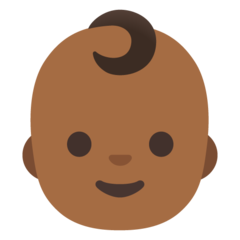 How Baby: Medium-Dark Skin Tone emoji looks on Google.