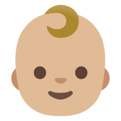 How Baby: Medium-Light Skin Tone emoji looks on Google.