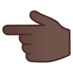 Wie Nach links weisender Zeigefinger: dunkle Hautfarbe Emoji auf Google aussieht.