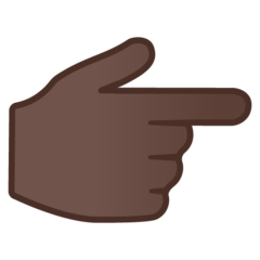 Wie Nach rechts weisender Zeigefinger: dunkle Hautfarbe Emoji auf Google aussieht.