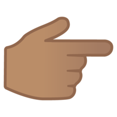 Hur Högerpekande finger: mellanfärgad hy emoji ser ut på Google.