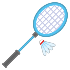 Wie Badminton Emoji auf Google aussieht.