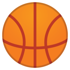 Como o emoji do Bola de basquete é exibido no Google.