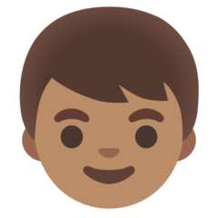 How Boy: Medium Skin Tone emoji looks on Google.