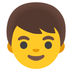 Bagaimana Anak laki-laki emoji terlihat di Google.