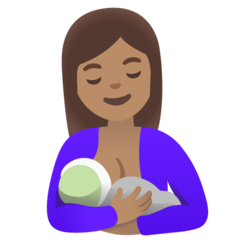 How Breast-Feeding: Medium Skin Tone emoji looks on Google.