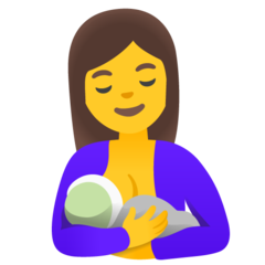 Bagaimana Menyusui emoji terlihat di Google.