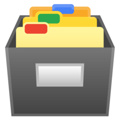 How Card File Box emoji looks on Google.