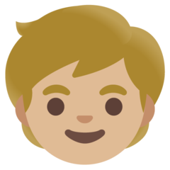 A quoi ressemblent les emoji Enfant : peau moyennement claire sur Google.