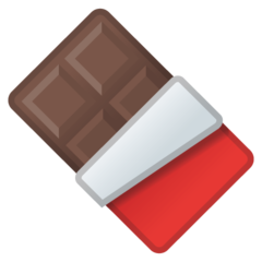 How Chocolate Bar emoji looks on Google.