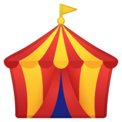 How Circus Tent emoji looks on Google.