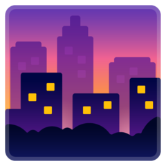 How Cityscape at Dusk emoji looks on Google.