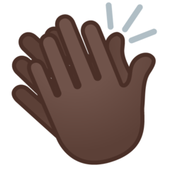 How Clapping Hands: Dark Skin Tone emoji looks on Google.