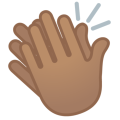 How Clapping Hands: Medium Skin Tone emoji looks on Google.