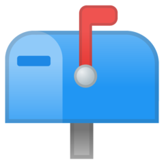 How Closed Mailbox with Raised Flag emoji looks on Google.