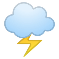 How Cloud with Lightning emoji looks on Google.