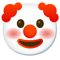 How Clown Face emoji looks on Google.