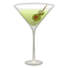 Hvordan Cocktailglas emoji ser ud på Google.