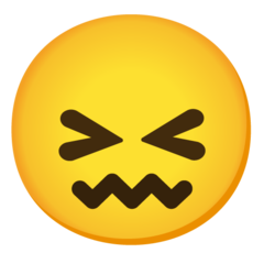 How Confounded Face emoji looks on Google.