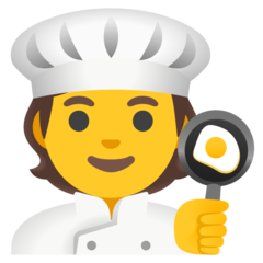 Como o emoji do Chef de cozinha é exibido no Google.