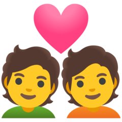 Como o emoji do Casal apaixonado é exibido no Google.