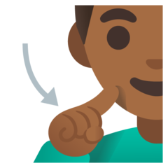 How Deaf Man: Medium-Dark Skin Tone emoji looks on Google.