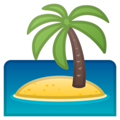 Bagaimana Pulau terpencil emoji terlihat di Google.