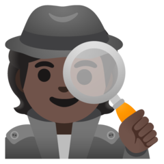 How Detective: Dark Skin Tone emoji looks on Google.