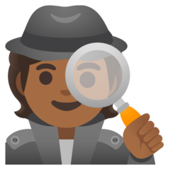 Como o emoji do Detetive: pele morena escura é exibido no Google.