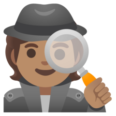 How Detective: Medium Skin Tone emoji looks on Google.