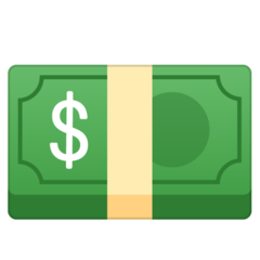 How Dollar Banknote emoji looks on Google.