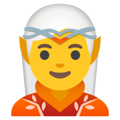 Como o emoji do Elfo é exibido no Google.