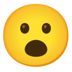 How Face with Open Mouth emoji looks on Google.