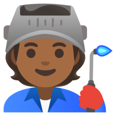 איך פועל/ת: גוון עור כהה בינוני emoji נראה על Google.