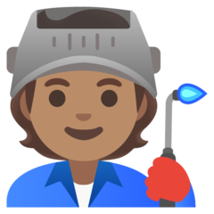 A quoi ressemblent les emoji Ouvrier (tous genres): peau légèrement mate sur Google.