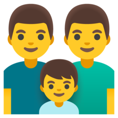 Come Famiglia: uomo, uomo e bambino emoji appare su Google.