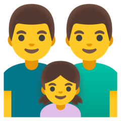 How Family: Man, Man, Girl emoji looks on Google.