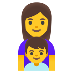 How Family: Woman, Boy emoji looks on Google.