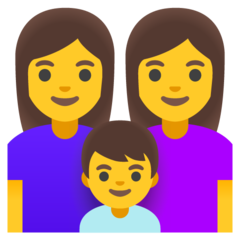 A quoi ressemblent les emoji Famille: femme, femme et garçon sur Google.