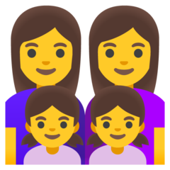 A quoi ressemblent les emoji Famille: femme, femme, fille et fille sur Google.