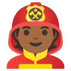 Hur Brandman: mellanmörk hy emoji ser ut på Google.