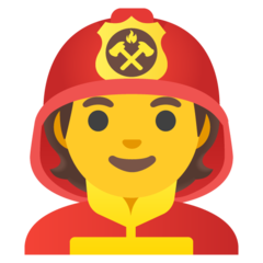 How Firefighter emoji looks on Google.