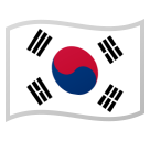 Cómo se ve el emoji Bandera: Corea del Sur en Google.