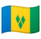 How Flag: St. Vincent & Grenadines emoji looks on Google.