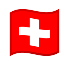 Cómo se ve el emoji Bandera: Suiza en Google.